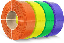 1.75mm PLA 3D Printer Filament Refill, 4 Colors, 1kg Spools for Bambu Lab