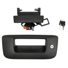 Tailgate Door Handle  Bezel Lock Set Compatible with 2007-2014 Chevy Silvera...