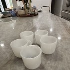 5-Piece White Glass Coffee Mugs w/ Handles, Solid Round, 4 oz Set — photo 2