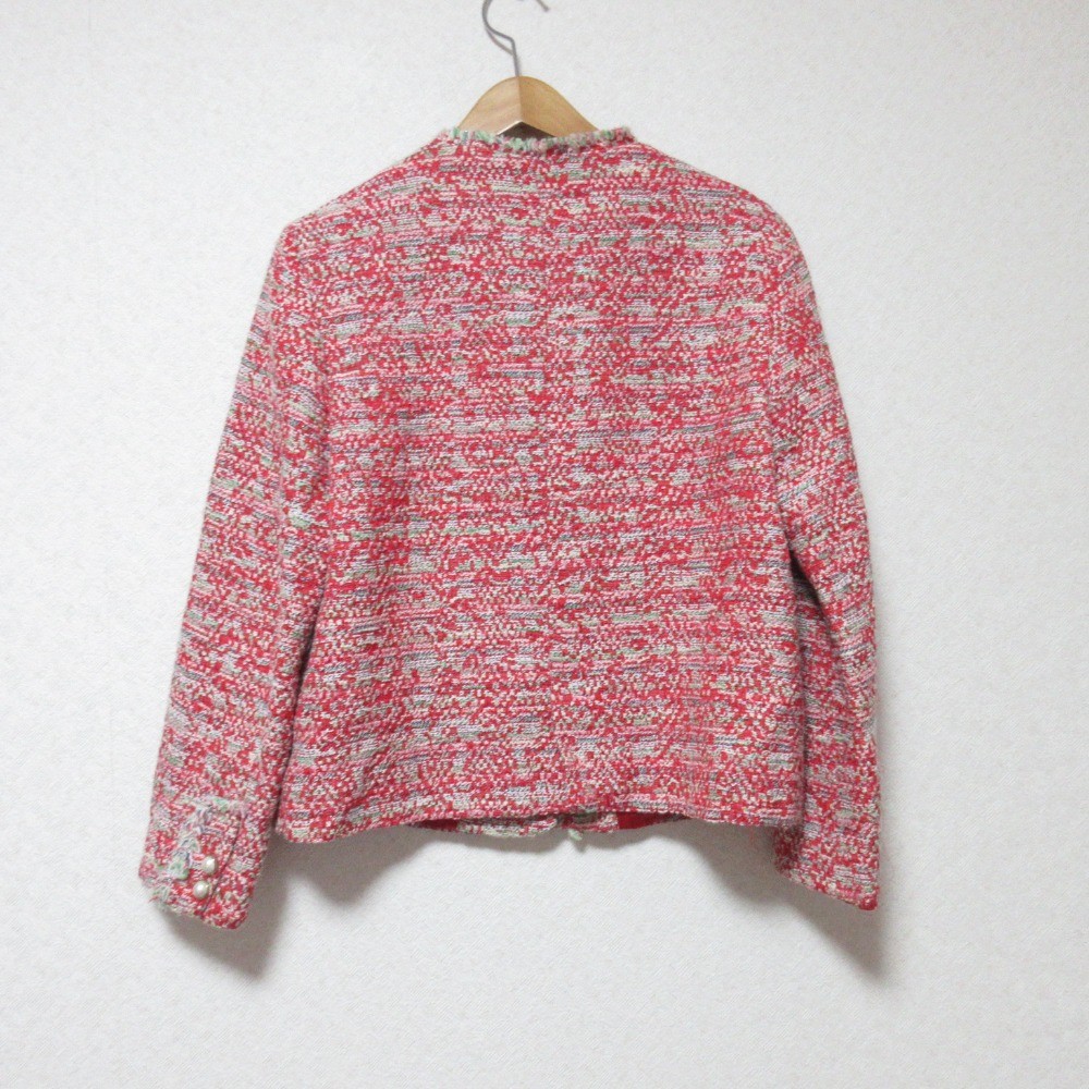 ZARA Basic Collection Collarless Tweed Jacket, Si… - image 2