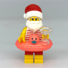 LEGO Vacation Santa Claus Minifigure Martini Christmas Duck Floatie - NEW