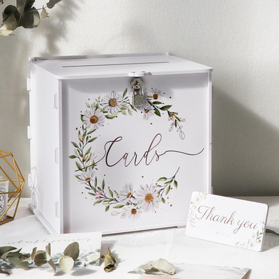 Hochzeitskartenbox mit Schloss, PVC Briefkasten für Karten, Geschenkbox Deko für Rec