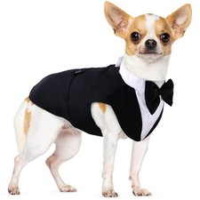 Small Dog Bowtie Tuxedo Suit, Cat Tuxedo  Bandana Set for Chihuahua, Boston ...
