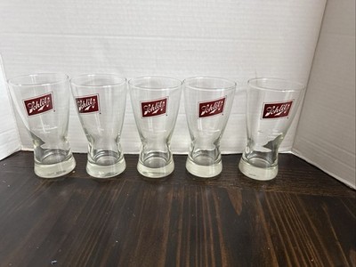 5 Vintage Schlitz Beer Drinking Glass ~ 5 3/4'' Pilsner Glasses