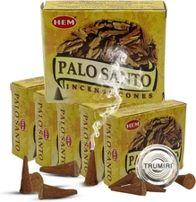 Palo Santo Incense Cones and Burner Holder Bundle from Hem 