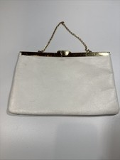Vintage Etra White evening purse bag with chain.