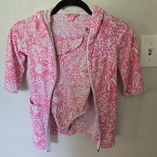 Lilly Pulitzer Little Girls One Piece Swimsuit with Coverup Pink White Lion 5