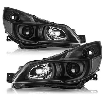 For 2010-2014 Subaru Outback/Legacy Black Housing Clear Lens Headlights Lamp L+R