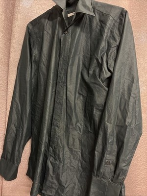 Prada Men s Dark Grey Button Up Shirt Size 39 / M (CF3) GA