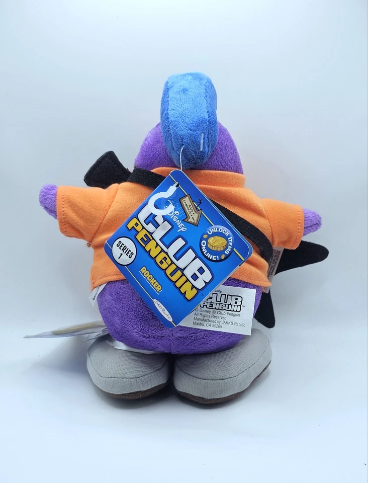 Disney Club Penguin Plush Series 1 With Tags & Coin - Rocker  - Image 3 of 4