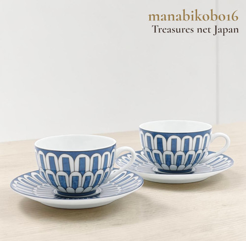 Hermes Bleus d'Ailleurs Ceramic Blue Tea Cup Saucer Blue Porcelain Tableware
