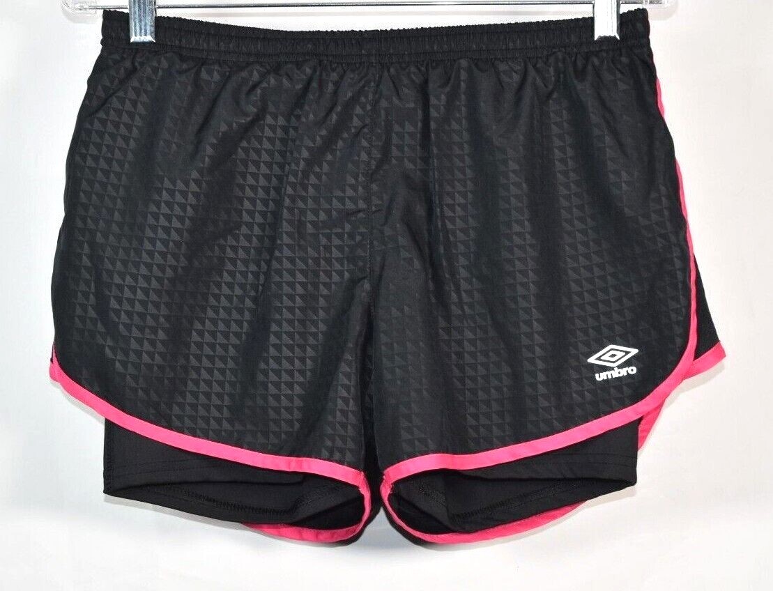 Women's Umbro Shorts Black Pink Medium Athletic Gym Workout