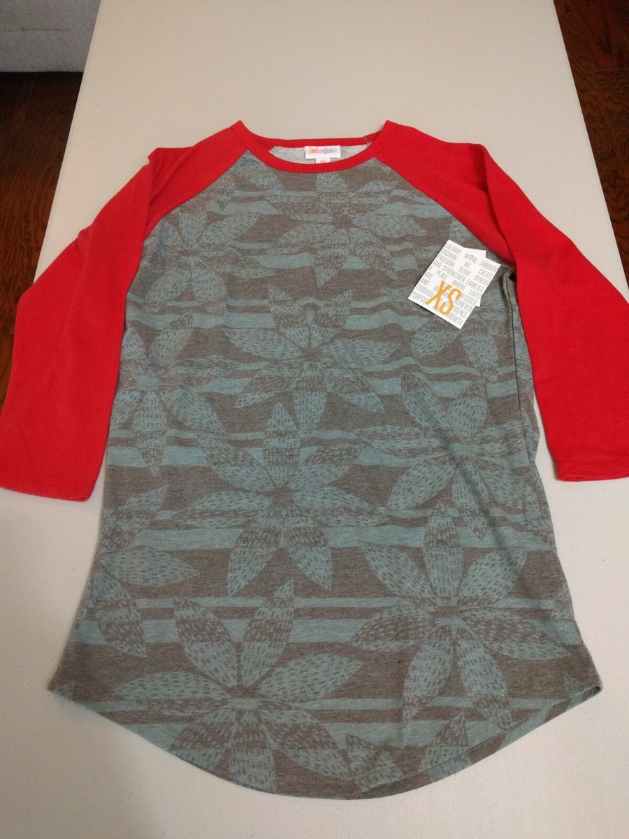 T-shirt LuLaRoe Randy Pour Femme – Motif Oiseaux Rouge Et Gris, Taille XS
