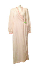 60's Juli of Slumbertogs 34331T Pink Striped Full Length House Robe L USA made