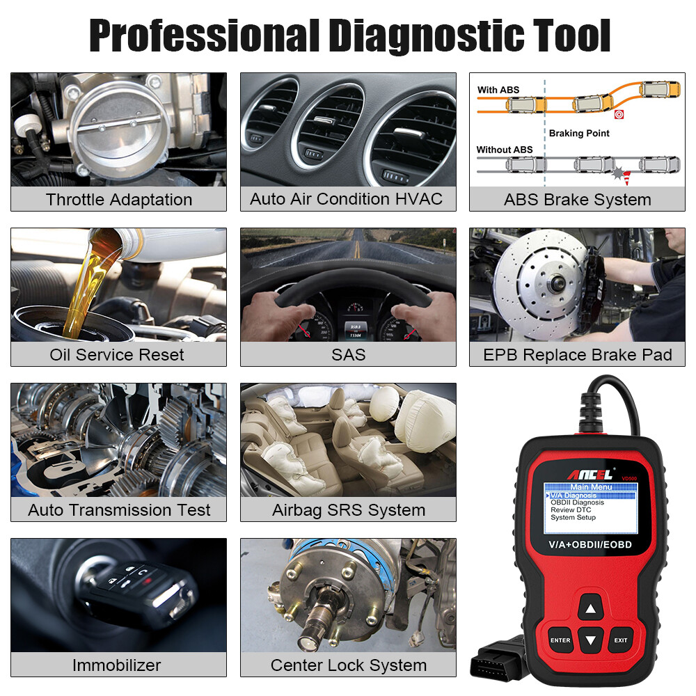ANCEL VD500 PRO Scanner Diagnostico Di Sistea Copleto Per Volkswagen VW Audi Skoda Seat Otore - Foto 5