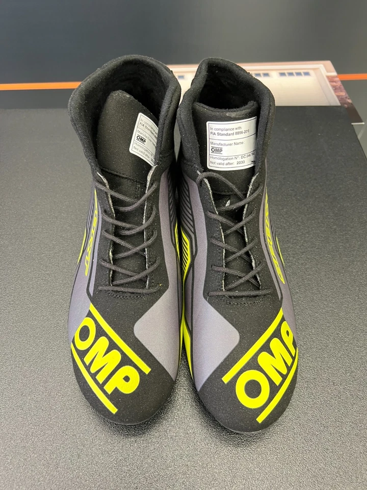 STIVALETTI RALLY IGNIFUGHI OMOLOGAT FIA 8856-2018 NERO GIALLO OMP SPORT IC0-0829 - Immagine 3 di 4