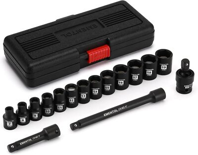 #ad #ad 16PCS 3 8quot; Drive Magnetic Impact Socket Set 7 19mm 6Point Cr Mo amp; Extension Bar $38.97