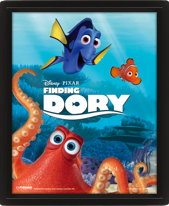 FINDING DORY DISNEY PIXAR DIMENSION 3D BOX LENTICULAR FRAME NEW & READY TO HANG