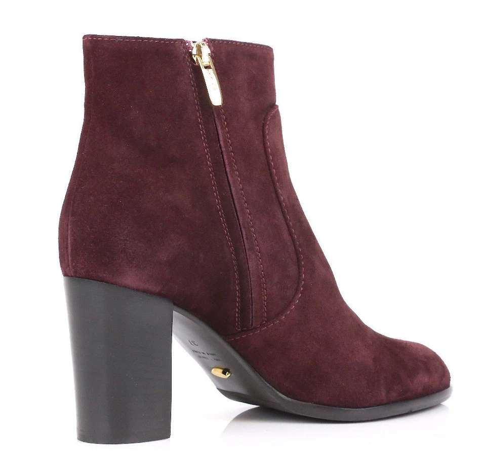 Sergio Rossi Z3197 Scarpe Donna Plum Suede Ankle Women's Booties Size 37M - Image 4 of 4