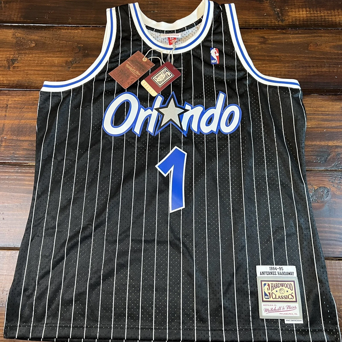 Men's Mitchell & Ness Penny Hardaway Blue Orlando Magic Hardwood Classics  Swingman Jersey