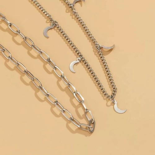 Moda Mujeres Cintura Lujo Vientre Cadena Gruesa Dos Capas Luna Cuerpo Joyería 0369 - Imagen 4 de 9