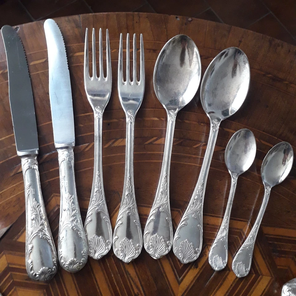 Servito Posate per 12 Persone Arg 800 placcato 51 Pz. - Immagine 3 di 4