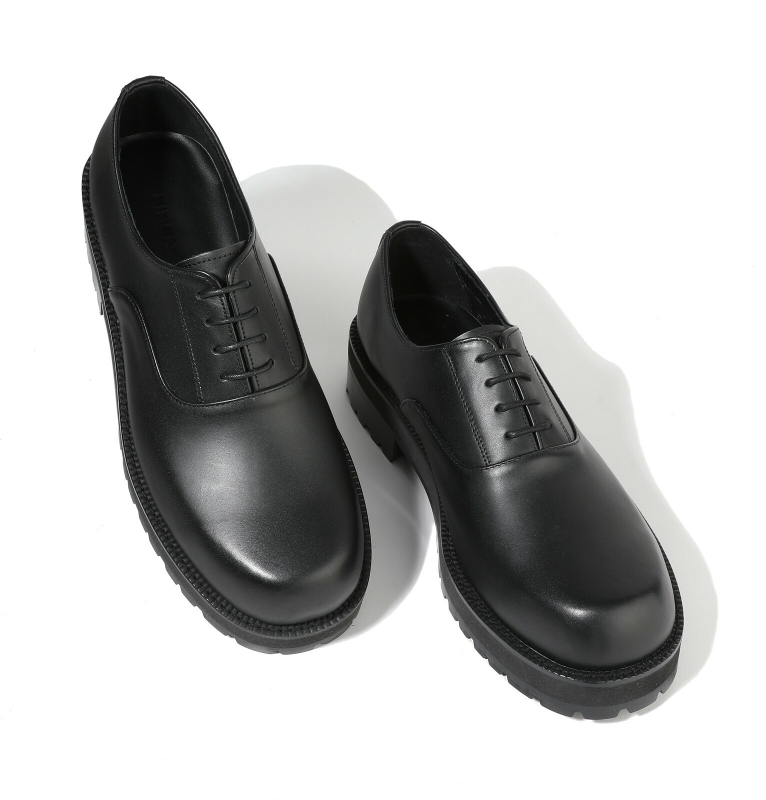 SAOLA Scarpe eleganti derby Firenze Atelier da uomo in pelle nera punta rotonda scarpe plateau