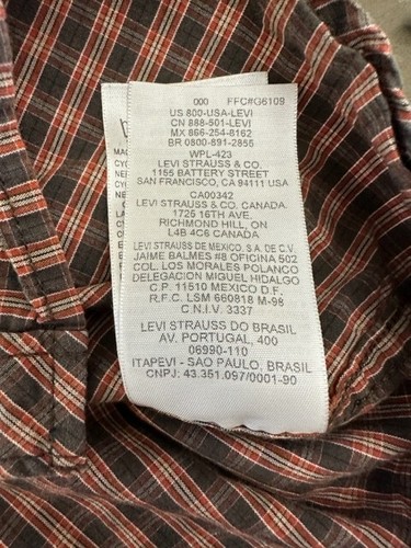 Levi’s kariertes Button Down Western Hemd XL weiß Perlen Druckknöpfe Langarm - Bild 9 von 13