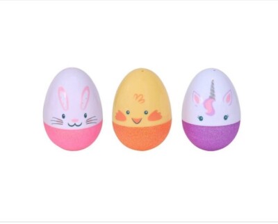 Spritz Plastic Glitter Refillable Fashion Easter Eggs 3 Count Bunny Chick Unicor