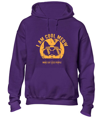 I AM COOL MEOW HOODY HOODIE KATZENLIEBHABER TIER KÄTZCHEN DESIGN GESCHENKIDEE GESCHENK TOP
