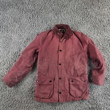 Barbour Jacket Womens Small Ashbyton John Lewis Red Waxed Cotton R8-11