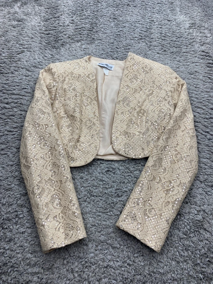 Vestido Karen Miller Mujer 6P Desnudo Lentejuelas Forrado Chaqueta Corta Maxi Lápiz Conjunto de 2 piezas Foto 4 de 4