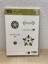 Stampin' Up With All My Heart Set of 6 Foam Mounted Rubber Stamps