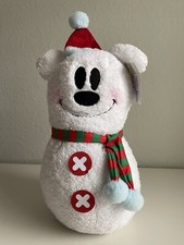 Disney Mickey Mouse Christmas Door Greeter Porch Holiday Sherpa Snowman NEW