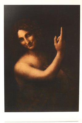 LEONARDO DA VINCI: JOHN THE BAPTISM, art postcard 