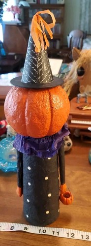 3 Stück Jack o Laterne in Hüten Kürbisse Halloween Tischdeko cool - Bild 7 von 22