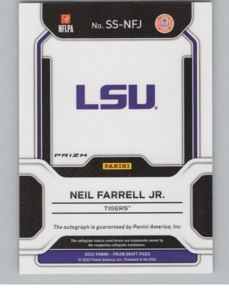 2022 Panini Prizm Draft Picks Sensational Signatures #50 Neil Farrell Jr. V98989 - Image 2 of 3