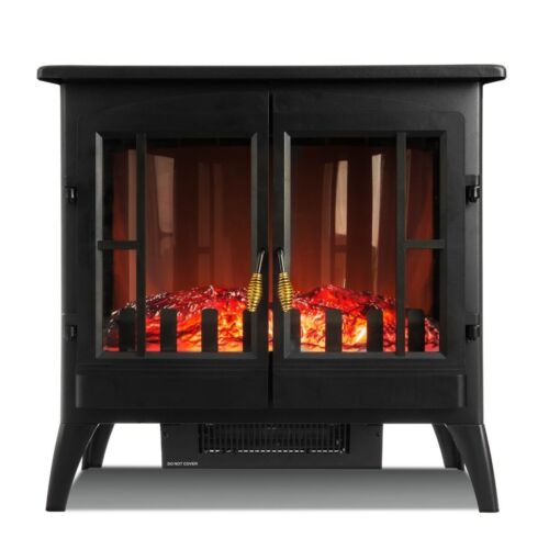 Electric Fireplace Log Burning Flame Effect Stove Fire Heater Thermal Wood 2000W - Picture 1 of 11