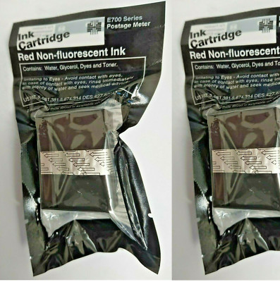 Original Original Pitney Bowes E700 Rot Tintenpatronen X2 Brandneu KOSTENLOSE LIEFERUNG