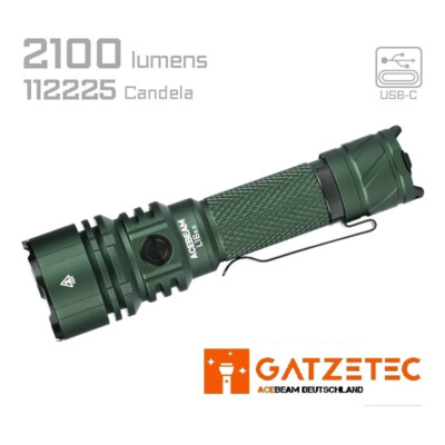 ACEBEAM L16 2.0 Green LED Taschenlampe 2100 Lumen inkl. 21700 Akku NEU