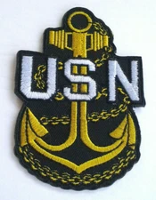 (4-1/2'' High) CHIEF PETTY OFFICER CPO E-7 US NAVY Rank Patch PM1425 EE