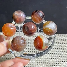 82g 7pcs Natural Quartz Crystal lace agate Ball Reiki Divination Healing +base