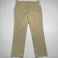 Izod Pants Men  s 38x34 Beige Straight Fit Stretch Chino MEASURES 38x33