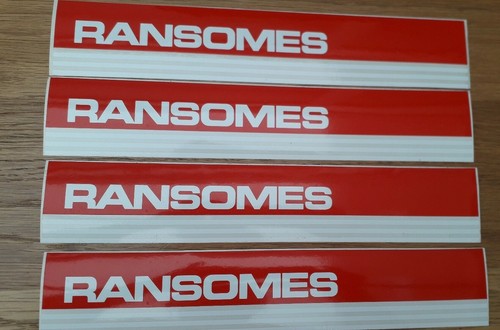 4 Ransomes Original Rot Aufkleber Sticker Pflug Traktor Maschine Jacobsen