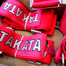 Red Takata Racing Seat Belt Harness 4 Point Snap-on 3 Cam Lock Universal
