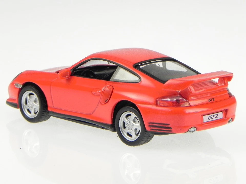保时捷 911 996 GT2 2000 红色压铸模型车 671009 KDW 1/43 — 第 3/4 张图片