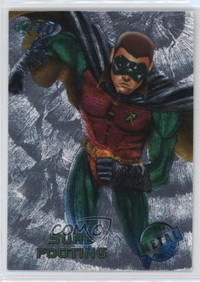 1995 Fleer Metal Batman Forever Silver Flasher Robin Sure Footing #66 0y5o