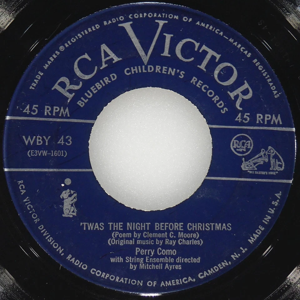 PERRY COMO Twelve Days Christmas / T'Was Night Before RCA VICTOR WBY 43 VG 45 7" - Image 3 of 4