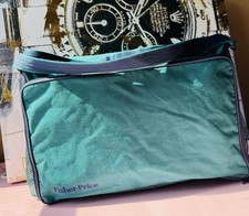 Vintage Fisher-Price Teal Baby Diaper Bag with Outer Pockets Adjustable Strap