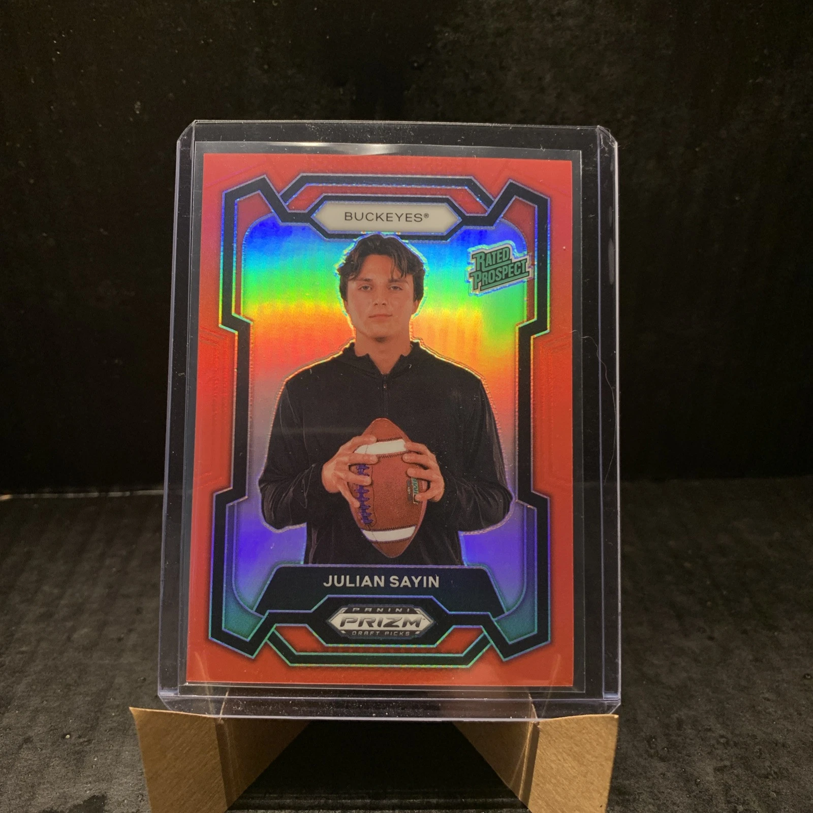 2024 Panini Prizm Draft Picks Julian Sayin #193 Rated Prospect Red Prizm  /299